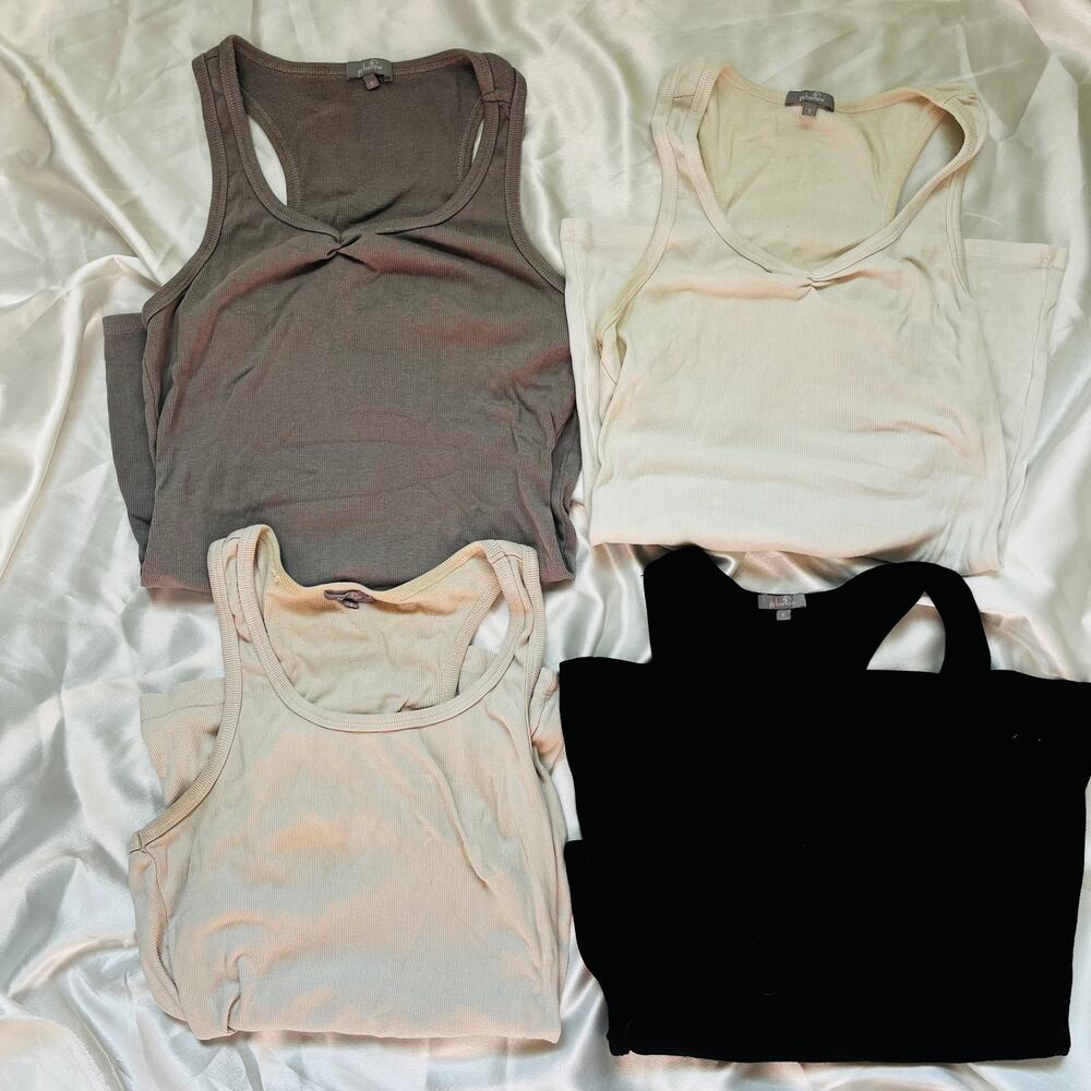 Bundle of 4 PJ harlow knit racer back tanks
